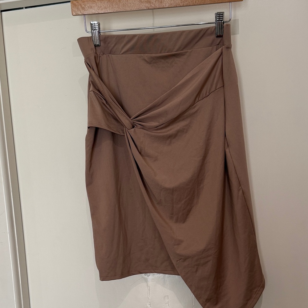 Chic Asymmetrical Tan Skirt